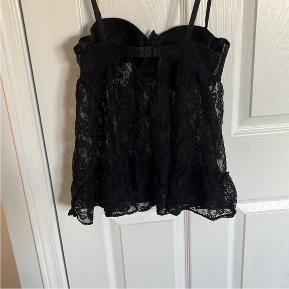 Vintage LaSenza Black Lace Bustier Corset Bra Top Medium - Picture 4 of 6